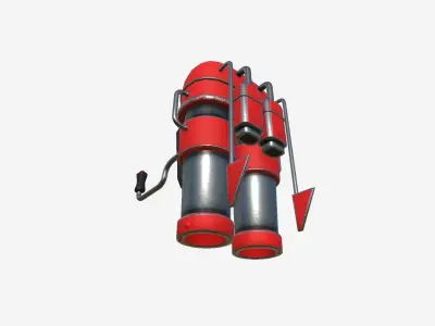 Jetpack C01 Red - SciFi Character Design Low-poly 3D model