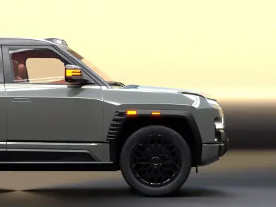 Modern Luxury Electric SUV Rigged 3D Model  Low-poly 3D model
