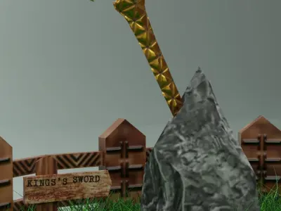 King Graveyard and Sword Free low-poly 3D model