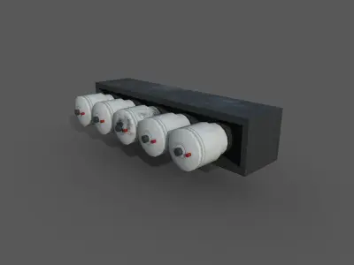 Electrical fuses - standard and damaged Low-poly 3D model