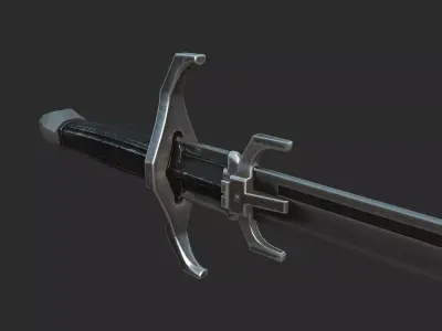 Future sci-fi retro weapon steel knife 3D model