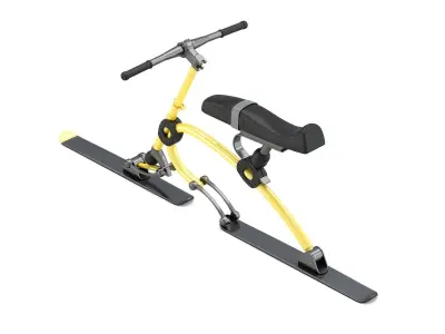 Skibob exercise bike with handlebar 3D model