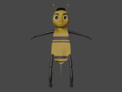 Cartoon Bee Low-poly 3D model