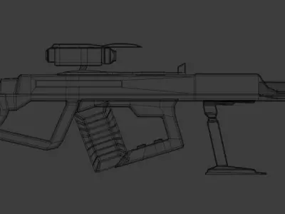 Futuristic sniper Low-poly 3D model