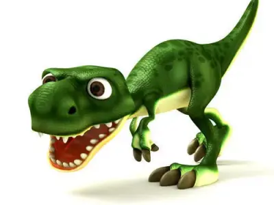 Cartoon  of dinosaurs  Low-poly 3D model