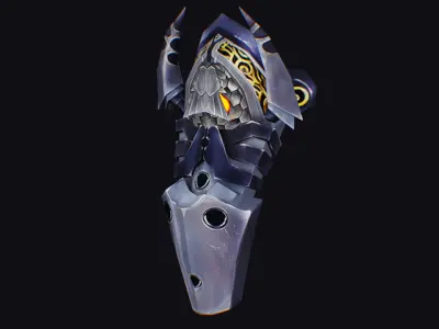 Fantasy Heavy Shield Steel Weapon Armor Cartoon Runic Style Low-poly 3D model