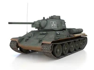 T-34-76 UZTM- Model 1943 - Soviet tank - 23 3D model