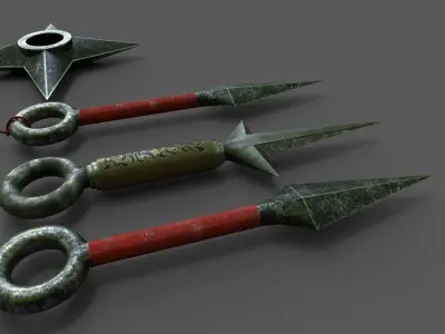 Naruto Throwing weapon pack Low-poly 3D model