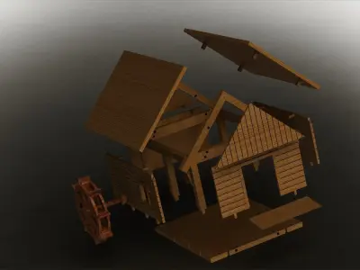Water mill Free 3D model