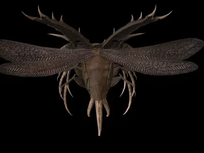 DemonBug13 bee flying Low-poly 3D model