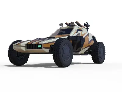 Dune buggy from movie Megaforce 1982 3D model