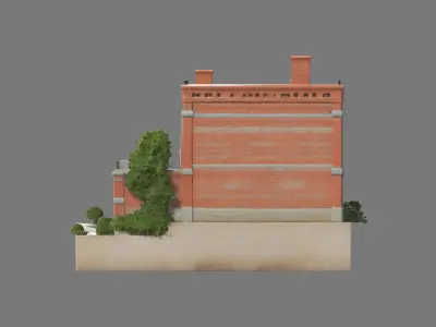 Classical Revival House 3D Model Low-poly 3D model