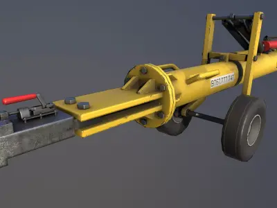 Airport pushback towbar Low-poly 3D model