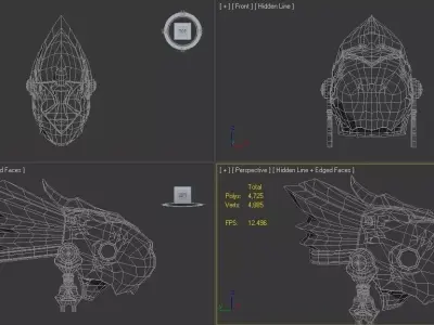 Chocobo Helmet Low-poly 3D model