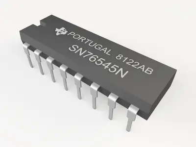 chip DIL16 Low-poly 3D model