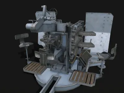 Flakvierling 38 Low-poly 3D model