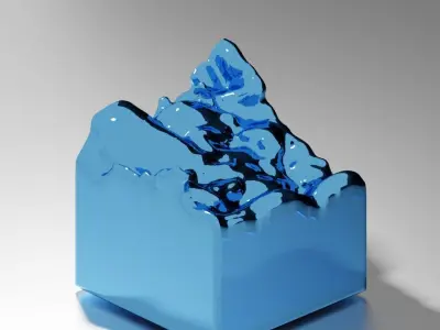 3D realistic water cube Free low-poly 3D model