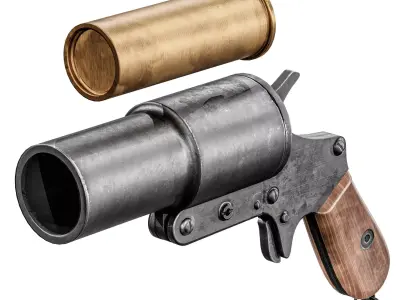 Signal Pistol M1932 Low-poly 3D model