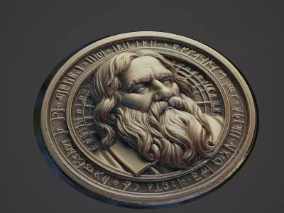 Galileo Galilei Medallion 3D print model