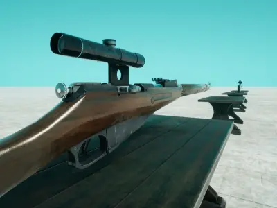 Mosing Nagant Sniper Low-poly 3D model