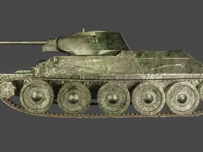 USSR T34 tank Low-poly 3D model