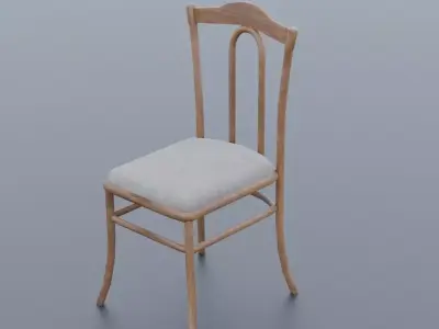 Wooden Kitchen Chair Free 3D model