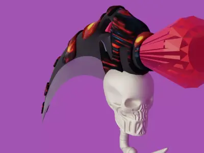 Scythe Of Bones Low-poly 3D model
