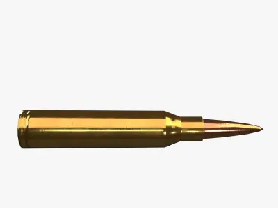 Lapua Magnum Low Poly bullet Free low-poly 3D model