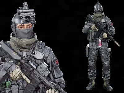 Tactical Soldier Operator vol 1 Low-poly 3D model