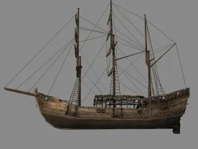 Chinese Old Ship 01 3D model