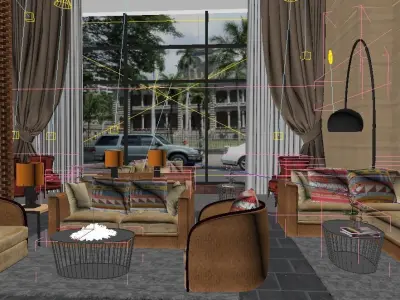Five Star Hotel Urban Resort Lounge 3D model