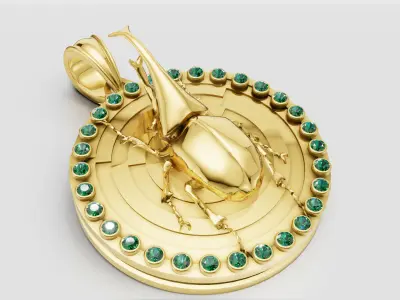 Rhinoceros Beetle Pendant 3D print model