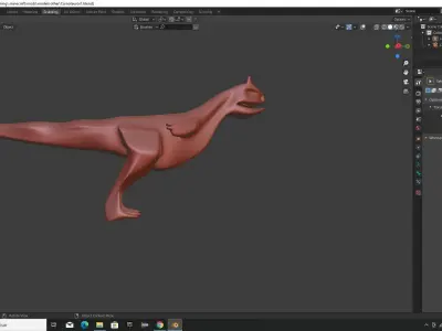 Carnotauros computer screen showing dinosaur Free 3D model
