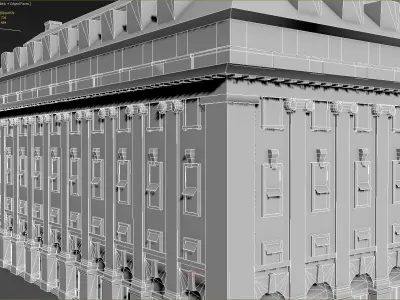 Classical Style Building historic Low-poly 3D model