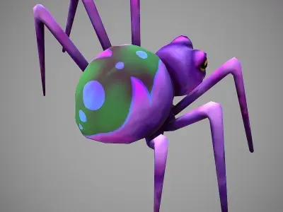 Hand Painted Spider  Low-poly 3D model