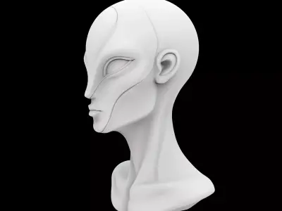 Futuristic Alien Bust 3D Print Model 3D print model purchase