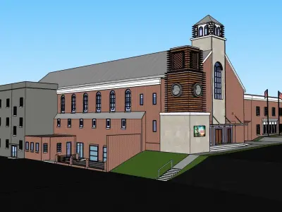 Church model design 3d sketchup model 3D model