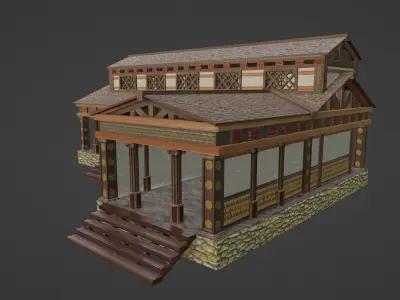 Ancient Public Building Low-poly 3D model