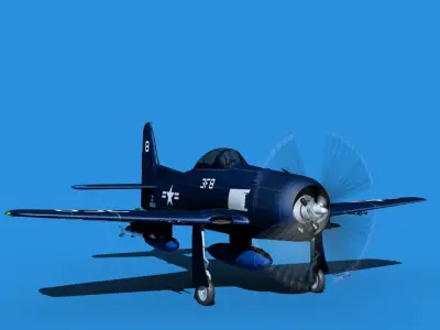 Grumman F8F-2 Bearcat V09 3D model
