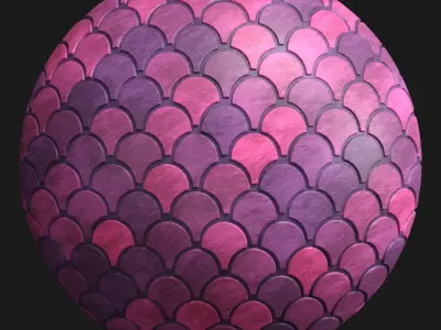 Materials 15- Fish scale tiles PBR Texture