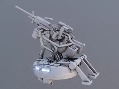 Tank Capolla Machine Gun Design 3D model