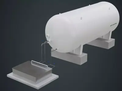 Industrial Gas Tank 2A Low-poly 3D model