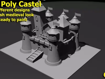 Low Poly Castle 6 Low-poly 3D model