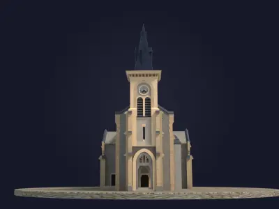 Church Low-poly 3D model