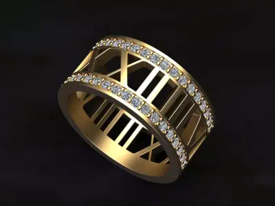 Rome Number Ring 3D print model