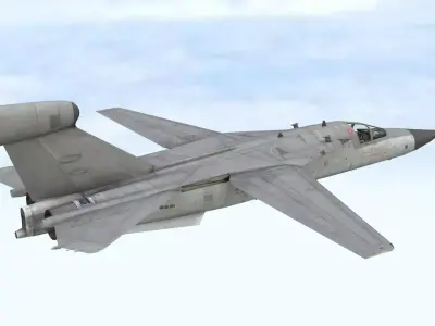 Fighter Jet Flying In Sky Plane V08 Low Poly 3D Model Low-poly 3D model