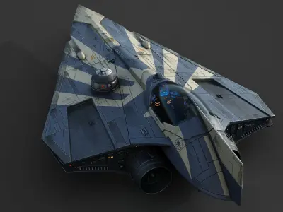 Star Wars Jedi Starfighter - Plo Koon Low-poly 3D model