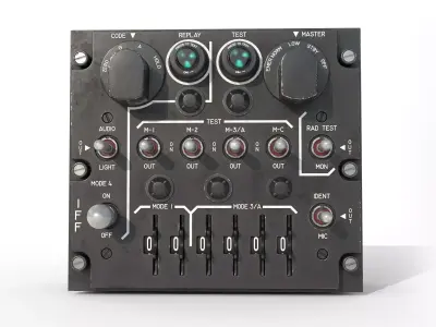 IDENTTIFICATION FRIEND OR FOR IFF CONTROL PANEL 3D model