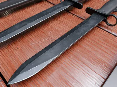Bayonet FAMAS F1 Low-poly 3D model