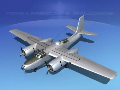 Douglas A-26B Invader Bare Metal 3D model